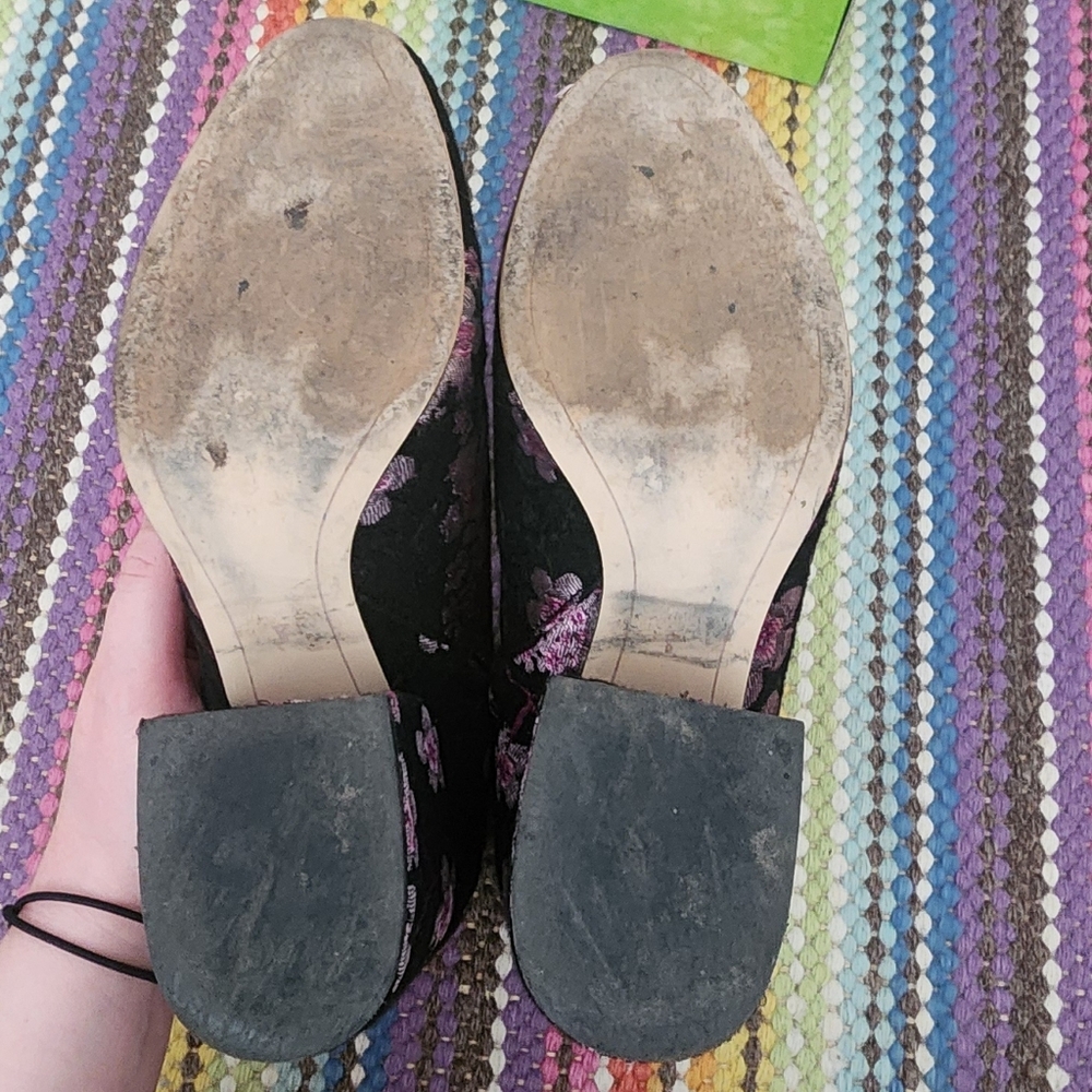 Sam Edelman Embroidered Floral Black and Pink Ankle Boots - Picture 9 of 10